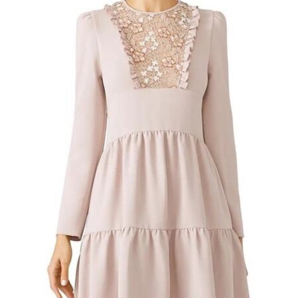 See By Chloe Blush Pink Long Sleeve Dress with Lace sz 38 4/6 - Picture 15 of 16